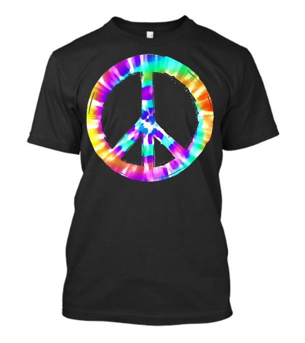 Colorful Tie Dye Peace Sign Vibrant T-Shirt