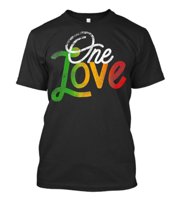 One Love Heart Rasta Reggae Roots Clothi Vintage Rastafarian Colors T-Shirt