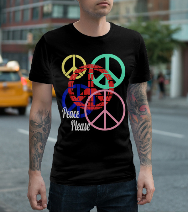 Peace Please Multicolor Peace Symbols T-Shirt