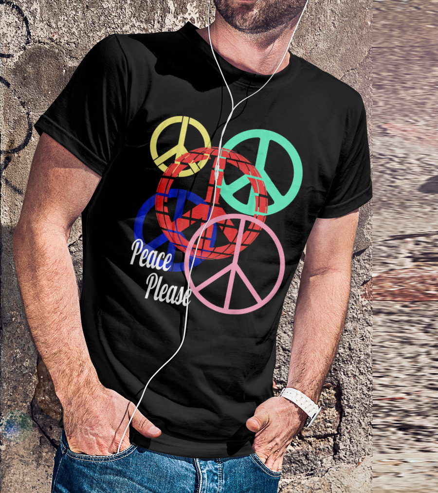 Peace Please Multicolor Peace Symbols T-Shirt