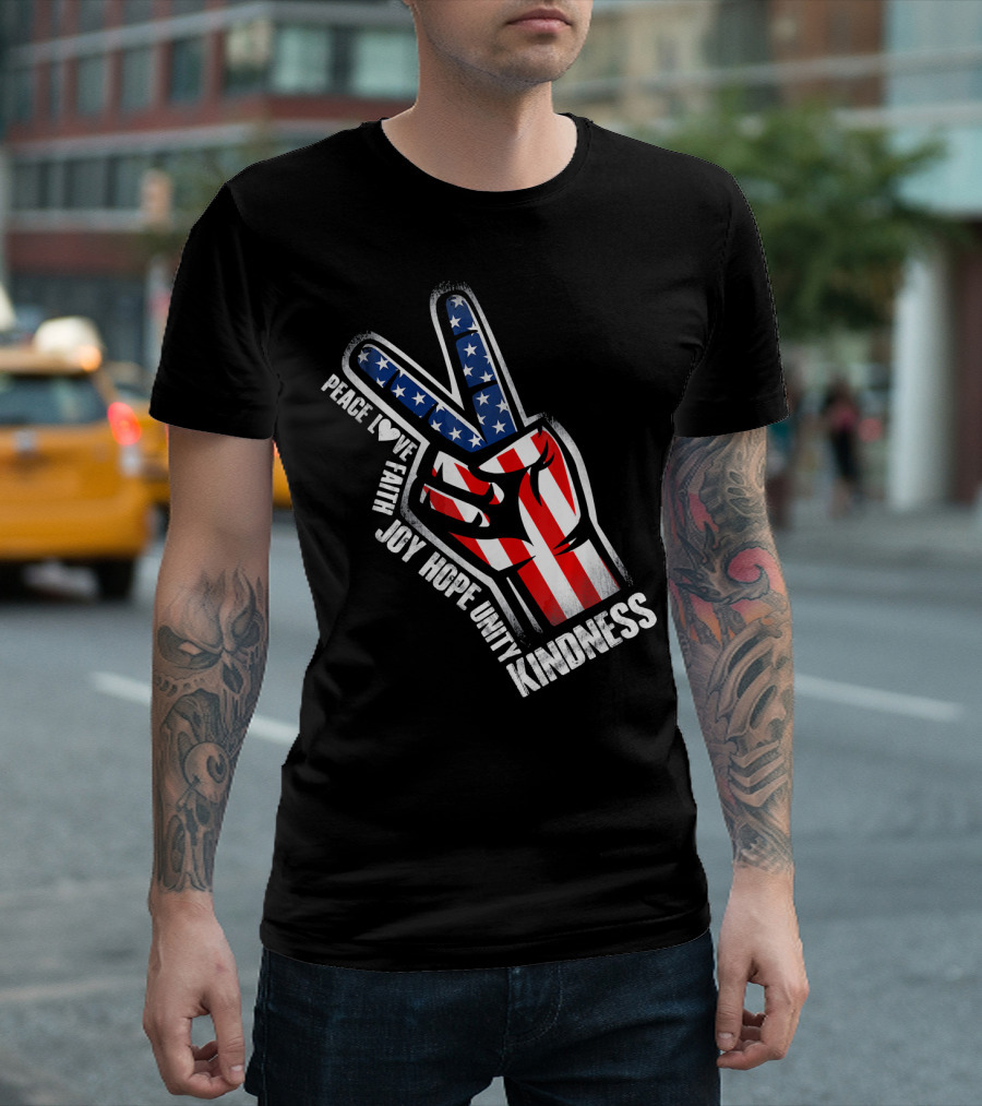 UNITY DAY Peace Love Faith Joy Hope Unity Kindness Hand T-Shirt