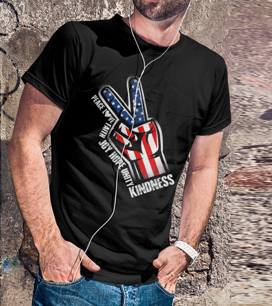 UNITY DAY Peace Love Faith Joy Hope Unity Kindness Hand T-Shirt