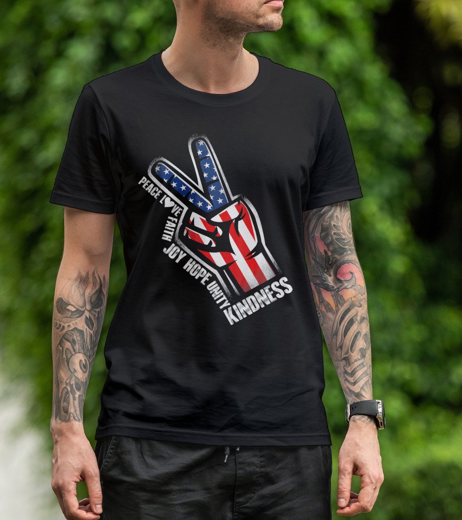 UNITY DAY Peace Love Faith Joy Hope Unity Kindness Hand T-Shirt