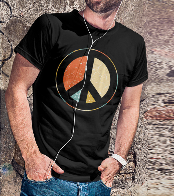 Peace Symbol Retro Tie Dye 60s 70s Hippie T-Shirt
