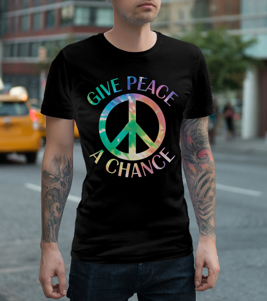 Give Peace A Chance Tie Dye Peace Symbol Iconic T-Shirt