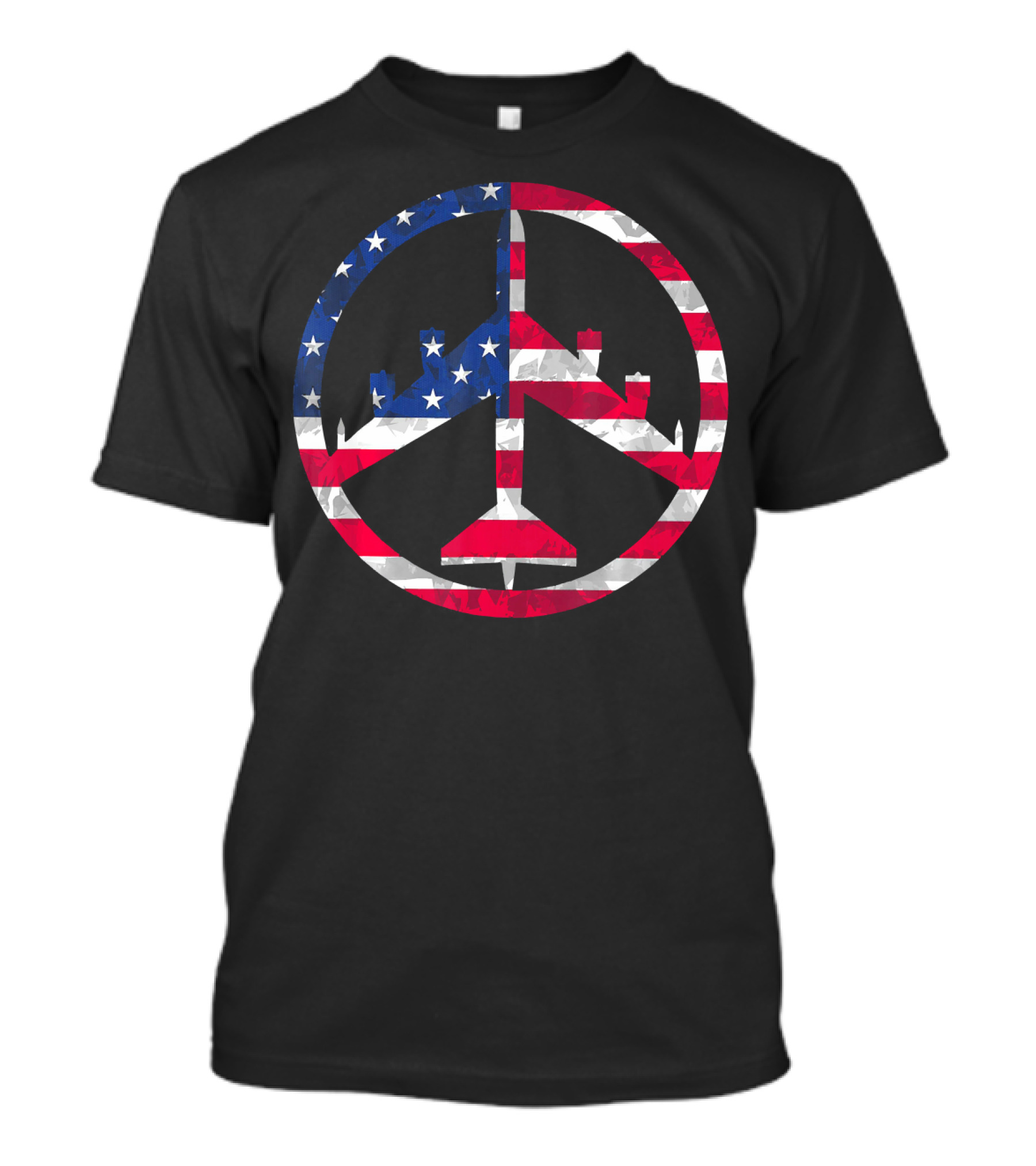 B-52 Bomber Peace Through Superior Firepower American Flag T-Shirt