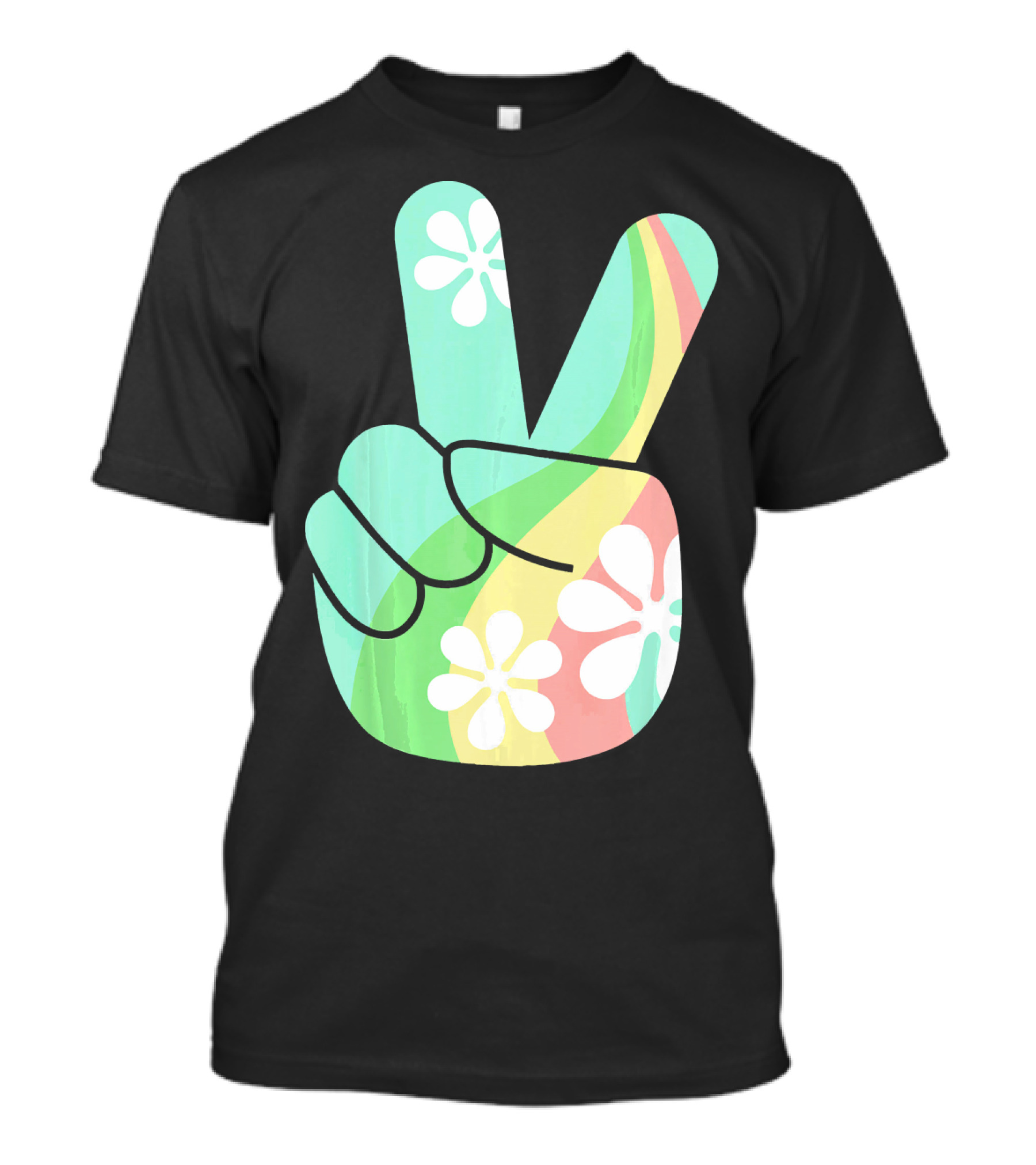 Retro Vintage Peace Sign Hippie 70s Flower Power Vibes T-Shirt