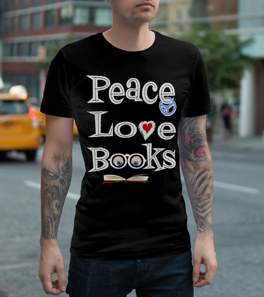 Peace Love Books With Geeky Cute Bookish Vibes T-Shirt