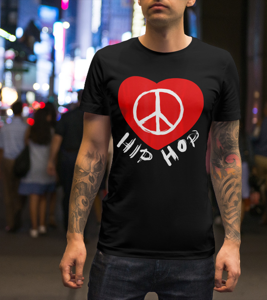 Love Peace Hip Hop Heart Icon For Dancing Enthusiasts T-Shirt