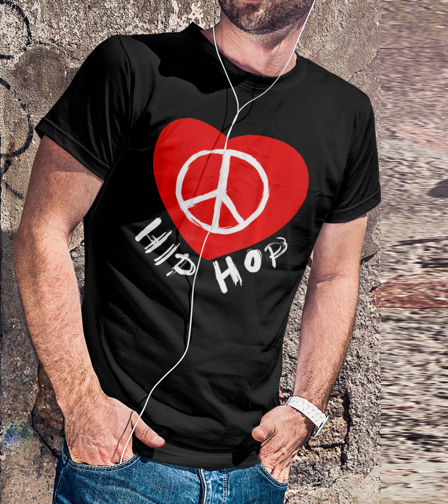 Love Peace Hip Hop Heart Icon For Dancing Enthusiasts T-Shirt
