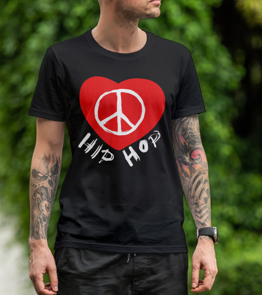 Love Peace Hip Hop Heart Icon For Dancing Enthusiasts T-Shirt