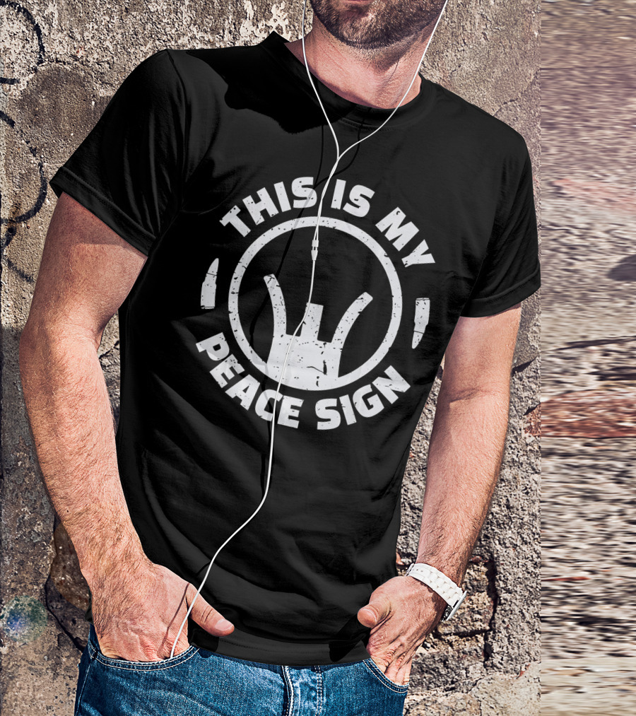 This Is My Peace Sign Gun Crosshair T-Shirt