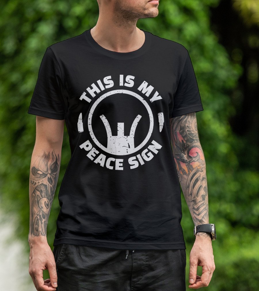 This Is My Peace Sign Gun Crosshair T-Shirt