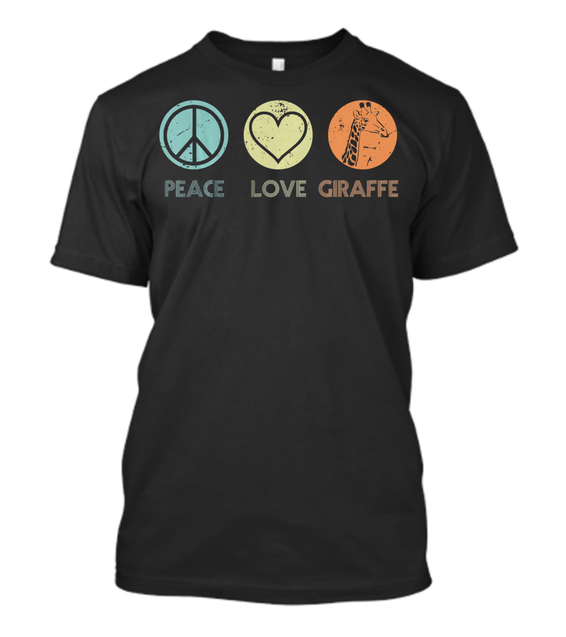 Vintage Peace Love Giraffe T-Shirt