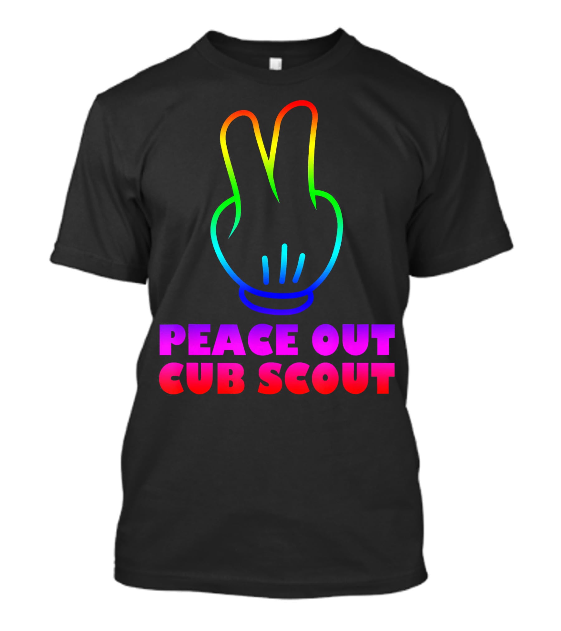 Peace Out Cub Scout Rainbow Hand Gesture T-Shirt