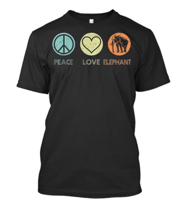 Peace Love Elephant Vintage T-Shirt