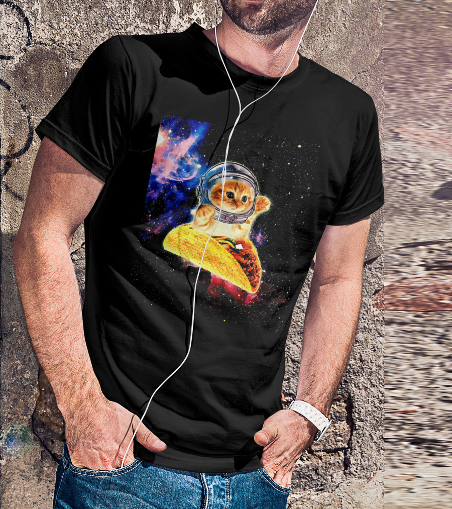 Crazy Space Taco Cat Astronaut Galaxy Adventure T-Shirt