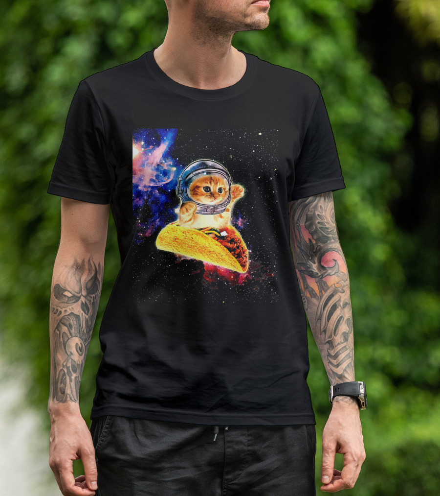 Crazy Space Taco Cat Astronaut Galaxy Adventure T-Shirt