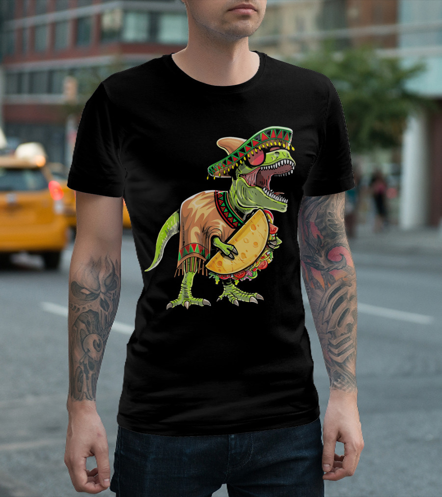 Cinco De Mayo Dinosaur Taco Party Sombrero Fiesta Rex T-Shirt