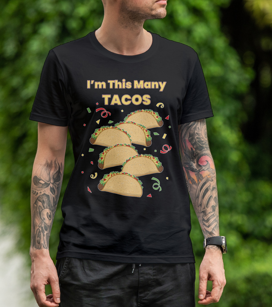 I'm This Many Tacos Six 6 Year Old Kids Funny T-Shirt