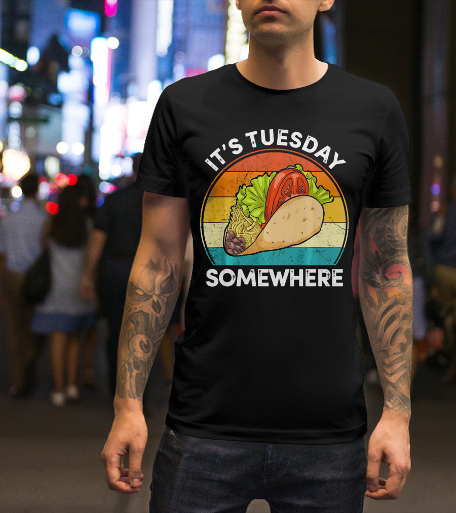 It's Tuesday Somewhere Vintage Taco Retro Stripes T-Shirt