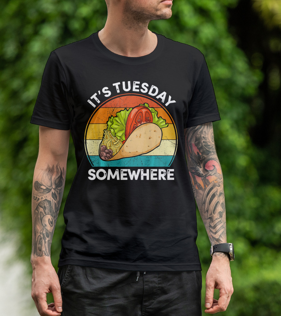 It's Tuesday Somewhere Vintage Taco Retro Stripes T-Shirt