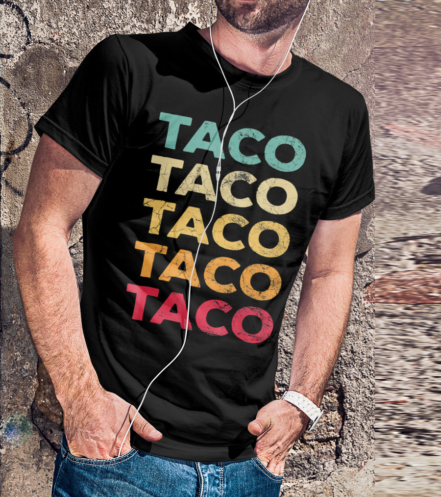 FUNNY TACO TACO TACO TACO TACO Retro Taco BIRTH T-Shirt