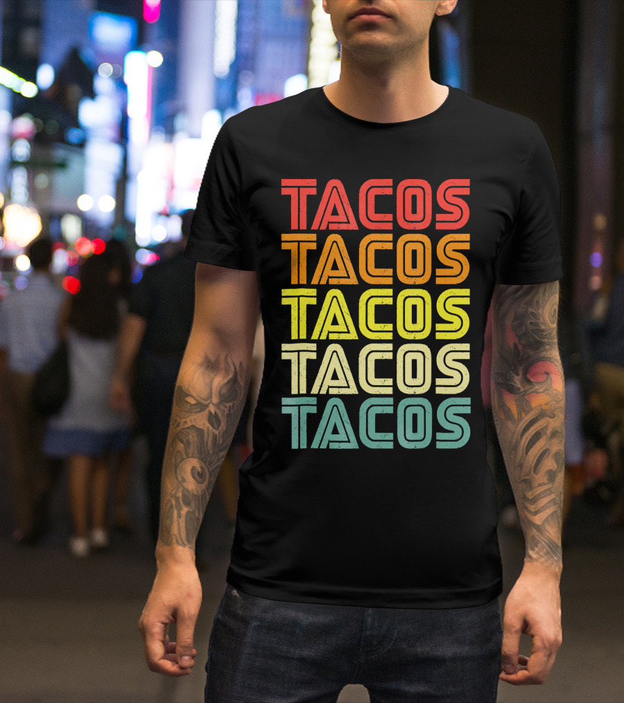 Vintage Retro Mexican Tacos Tuesday T-Shirt