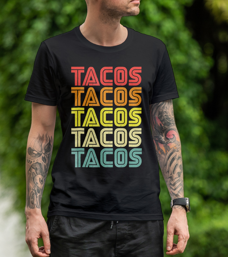 Vintage Retro Mexican Tacos Tuesday T-Shirt
