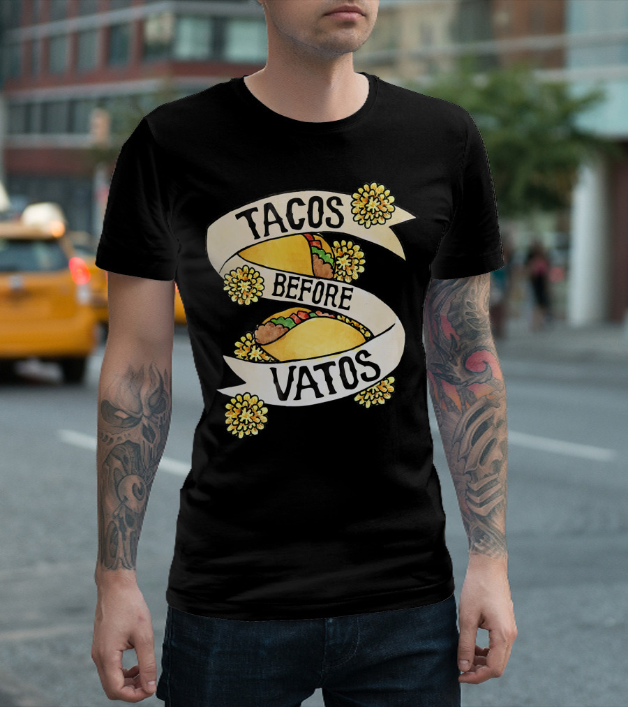 Tacos Before Vatos Feminist Taco Floral T-Shirt