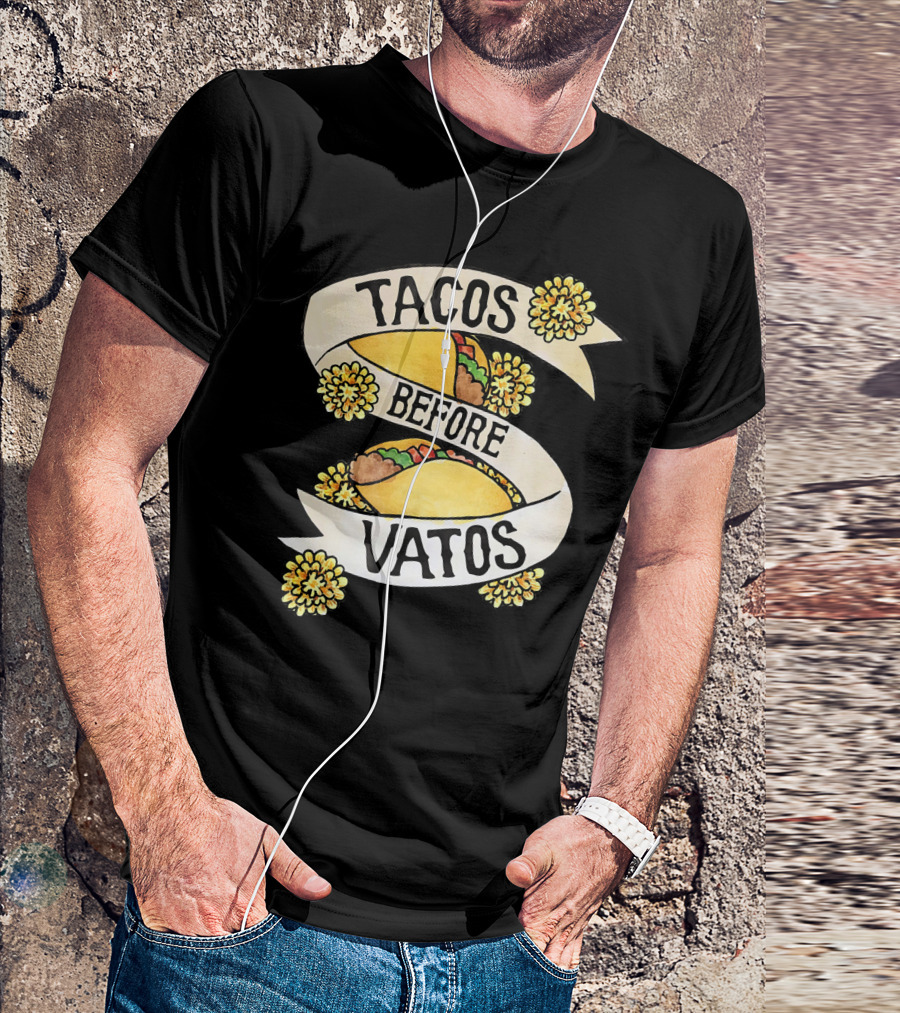 Tacos Before Vatos Feminist Taco Floral T-Shirt