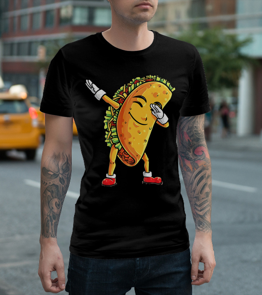 Funny Dabbing Taco Cinco De Mayo Mexican T-Shirt