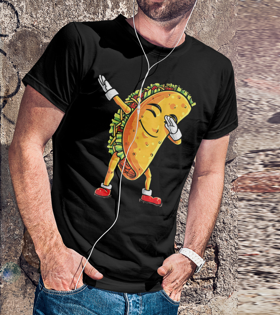 Funny Dabbing Taco Cinco De Mayo Mexican T-Shirt