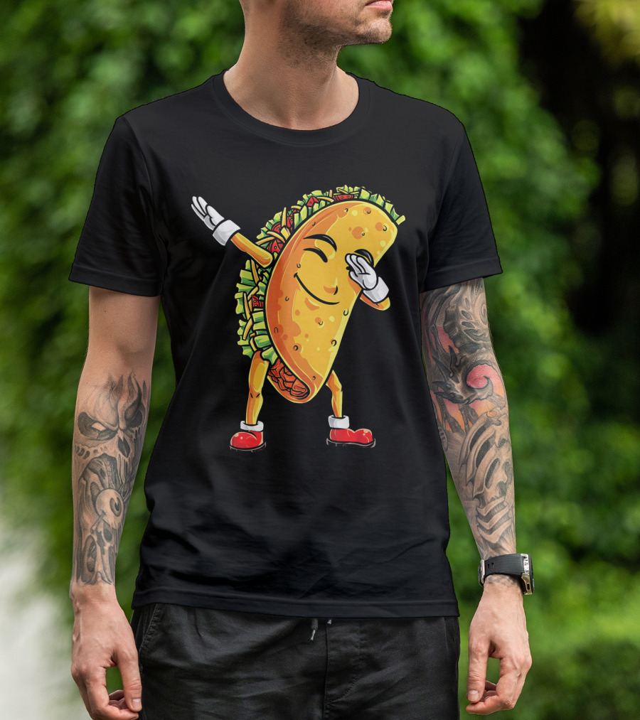 Funny Dabbing Taco Cinco De Mayo Mexican T-Shirt