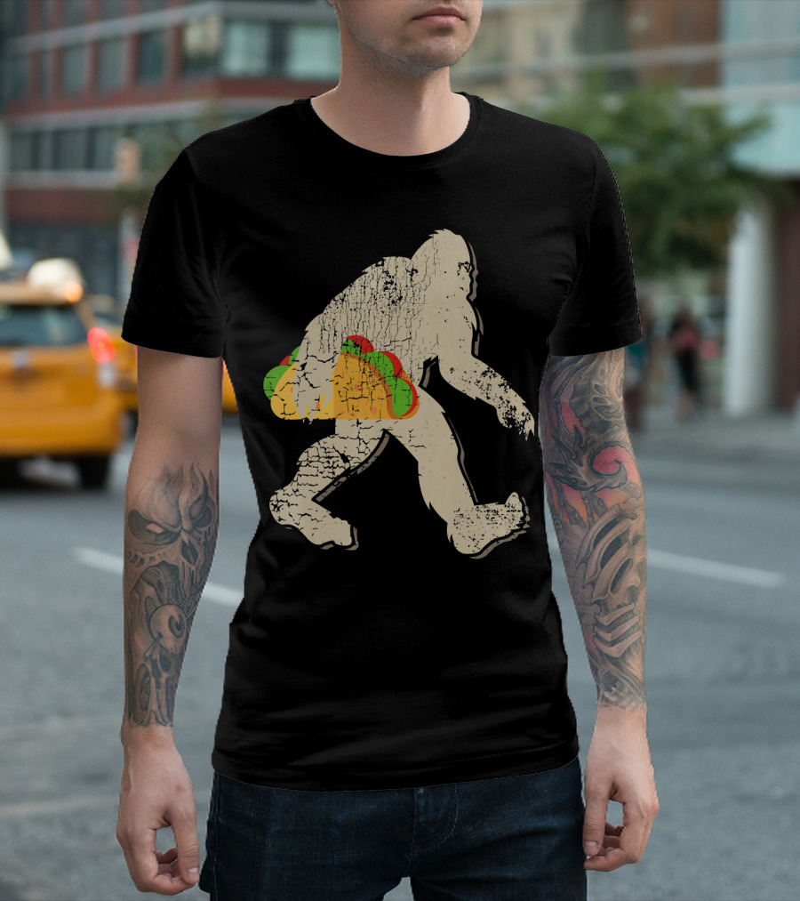 Sasquatch Bigfoot with Taco T-Shirt