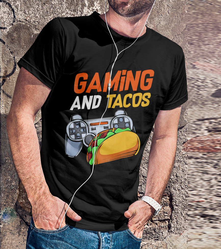 Gaming And Tacos Food Gaming Controller Fun T-Shirt