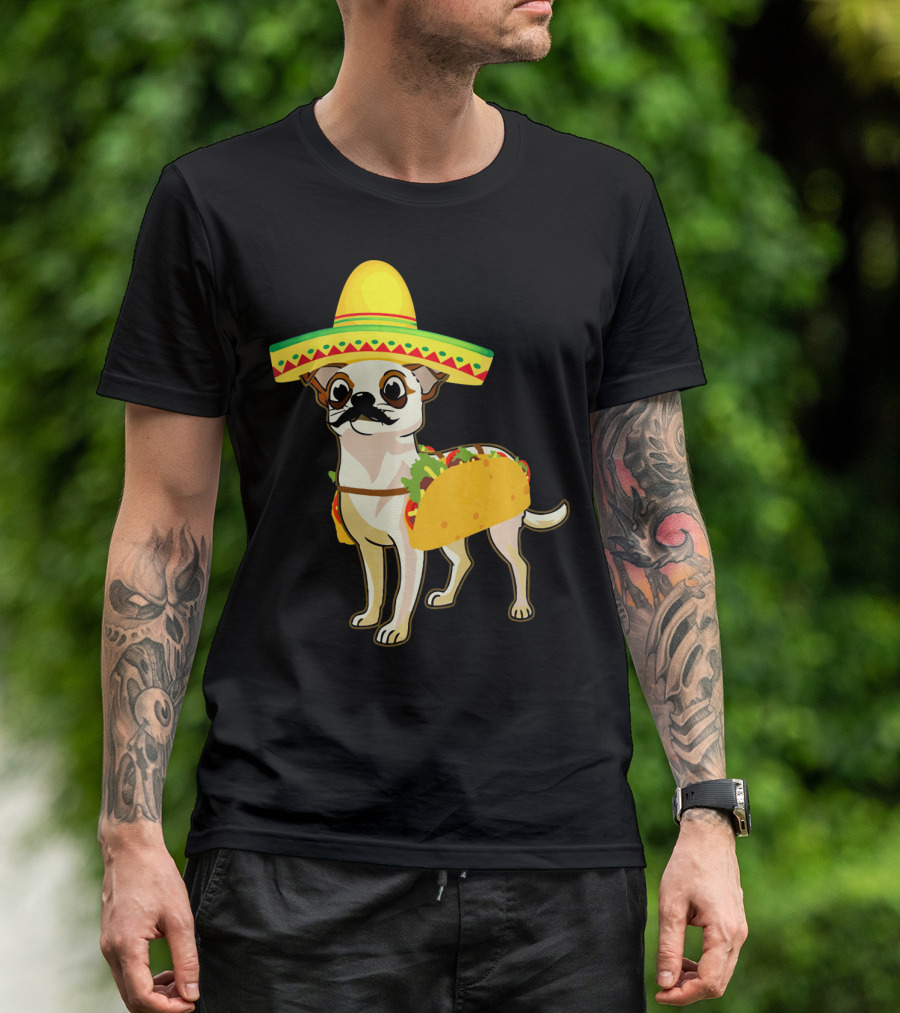 Funny Mexican Chihuahua Taco Cinco De Mayo T-Shirt