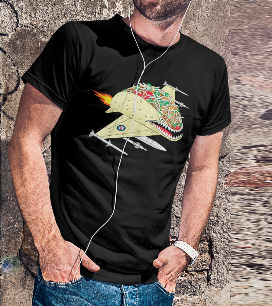 Taco Fighter Jet Air Force Military Shark T-Shirt