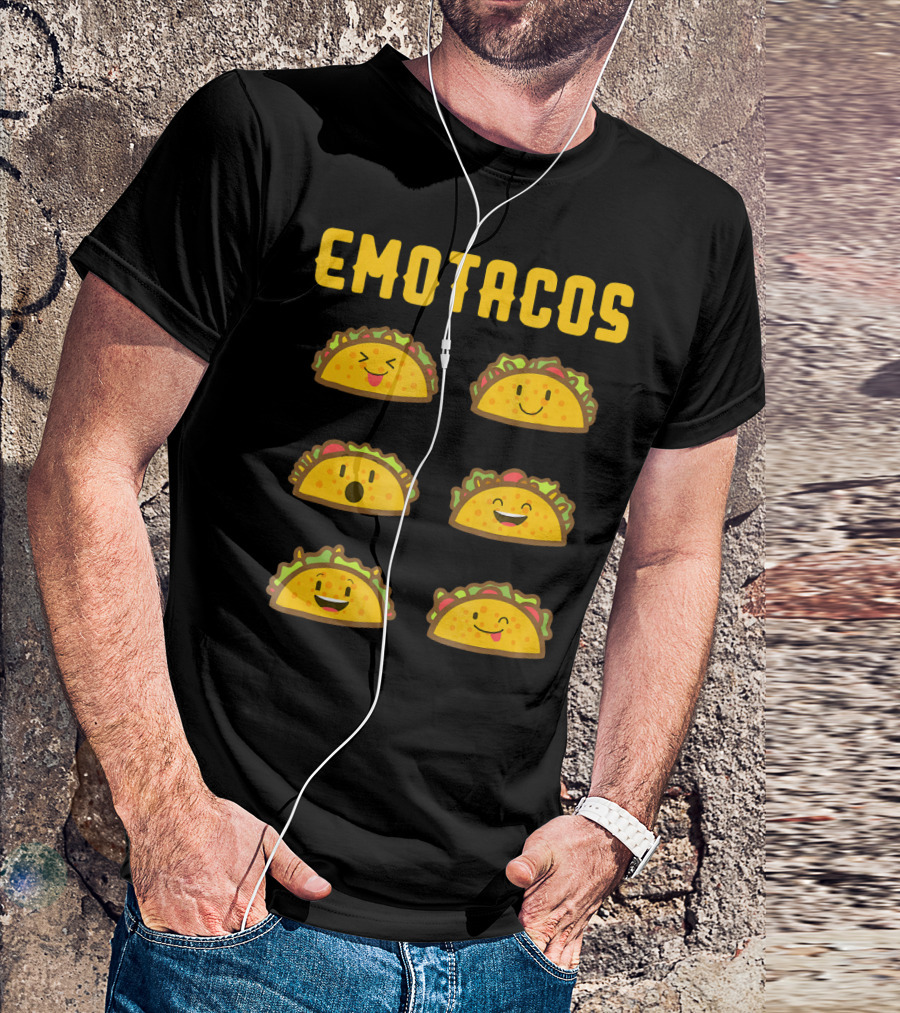 EMOTACOS Funny Mexican Tacos Emoticon Faces T-Shirt