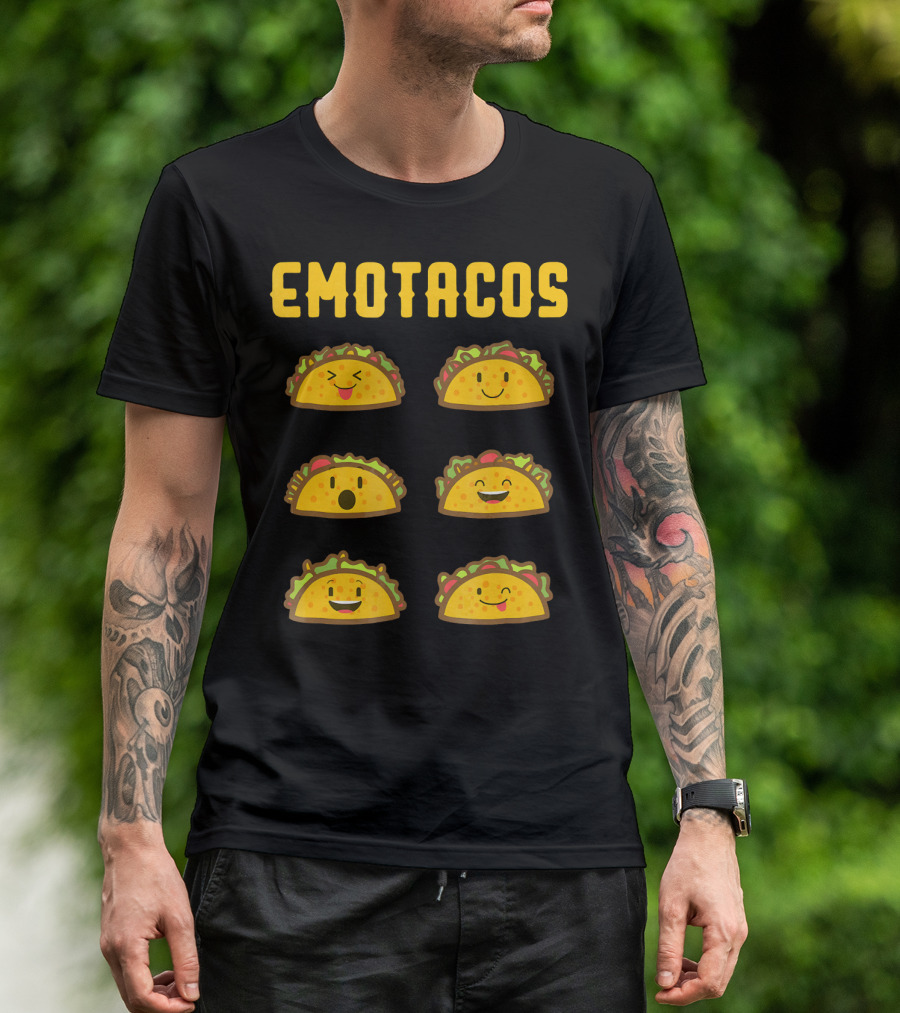 EMOTACOS Funny Mexican Tacos Emoticon Faces T-Shirt