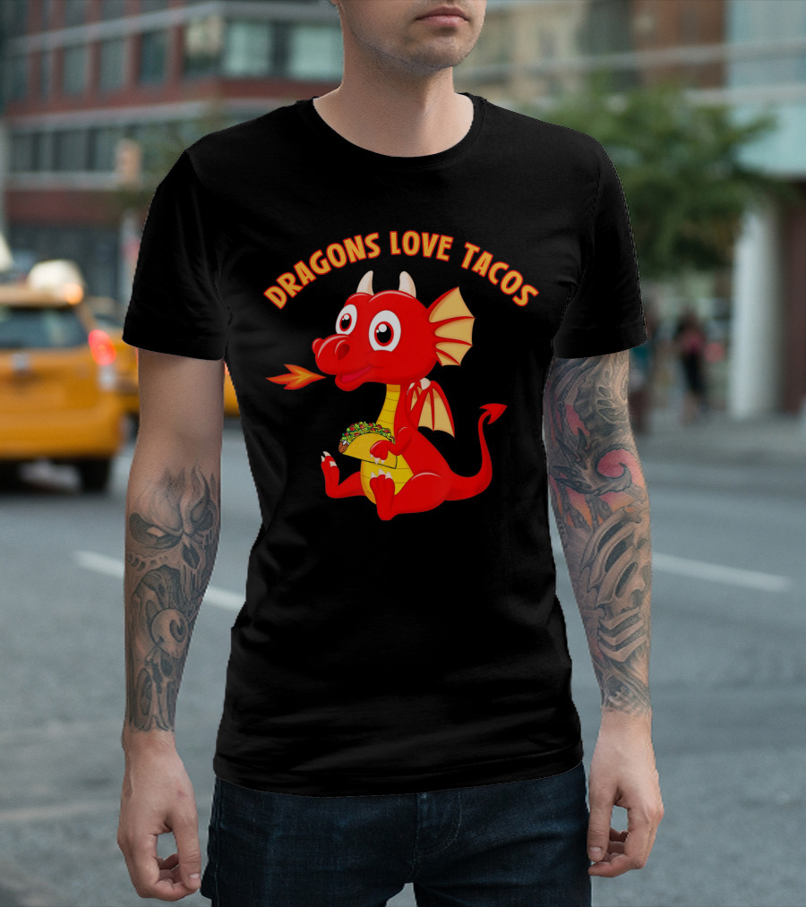 Dragons Love Tacos Funny Fish Dish T-Shirt