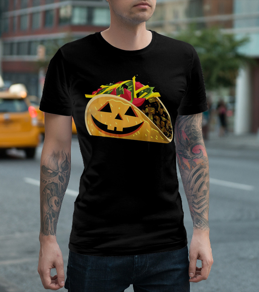 Taco Lantern Happy Haunted Halloween Mex Jack O' Lantern Taco T-Shirt