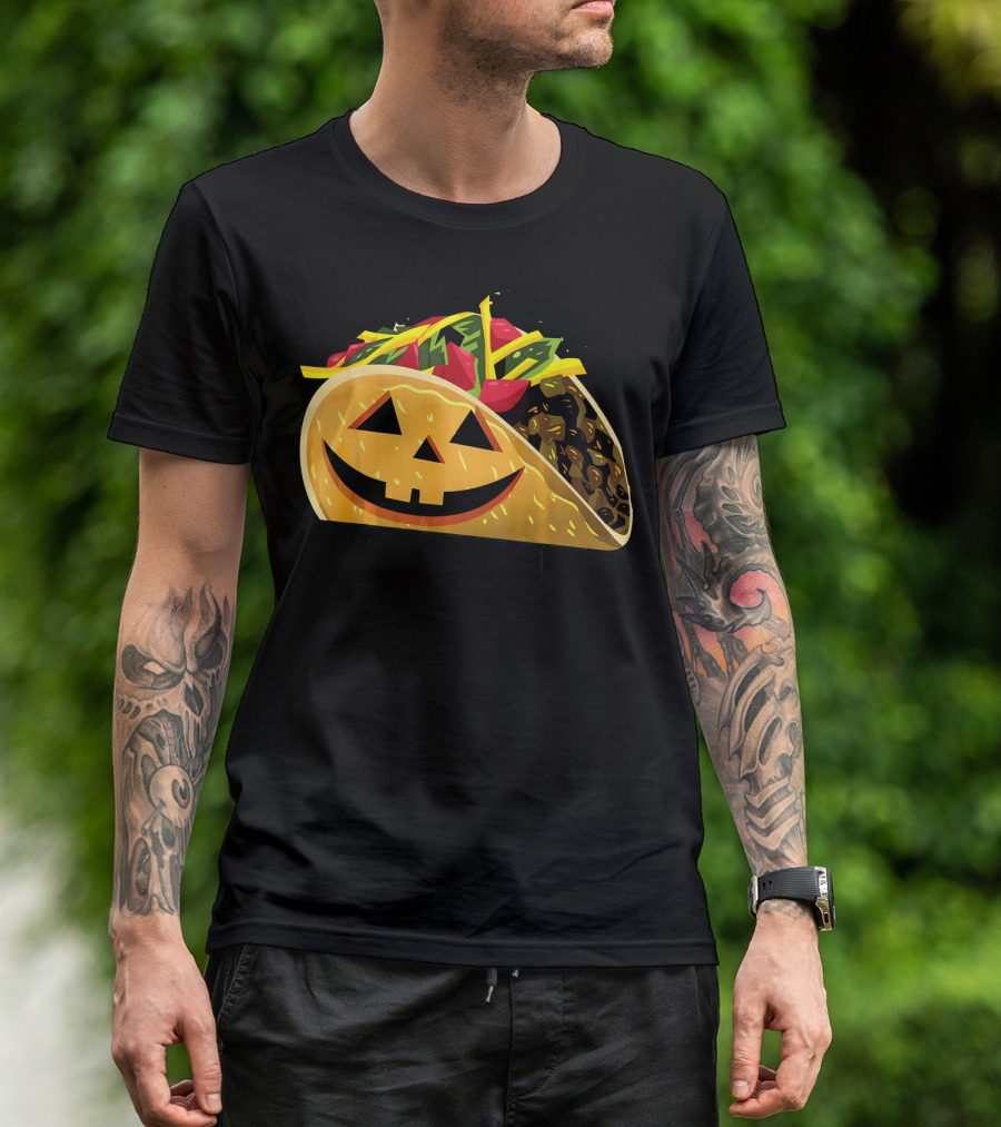 Taco Lantern Happy Haunted Halloween Mex Jack O' Lantern Taco T-Shirt