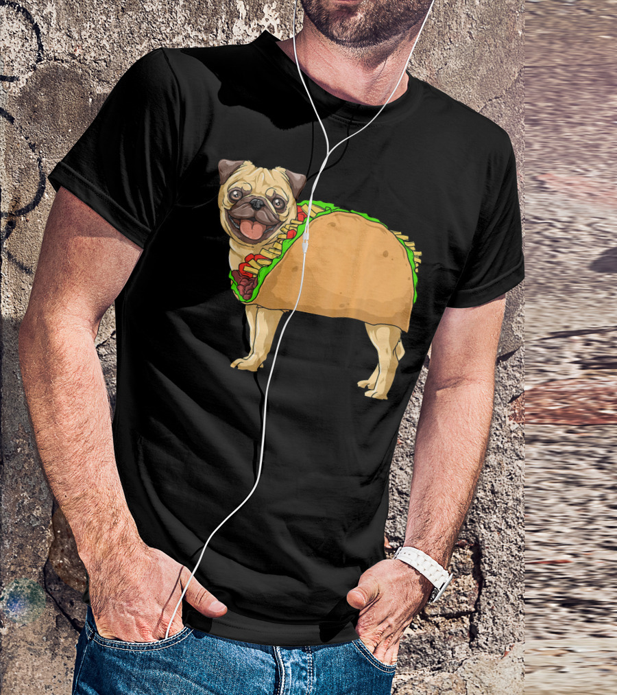 Taco Pug Mexican Burrito Pug T-Shirt