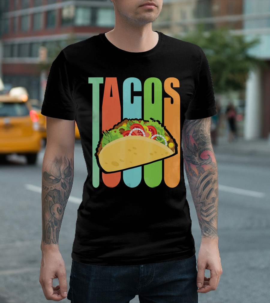 Retro Tacos Mexica Vintage Funny T-Shirt