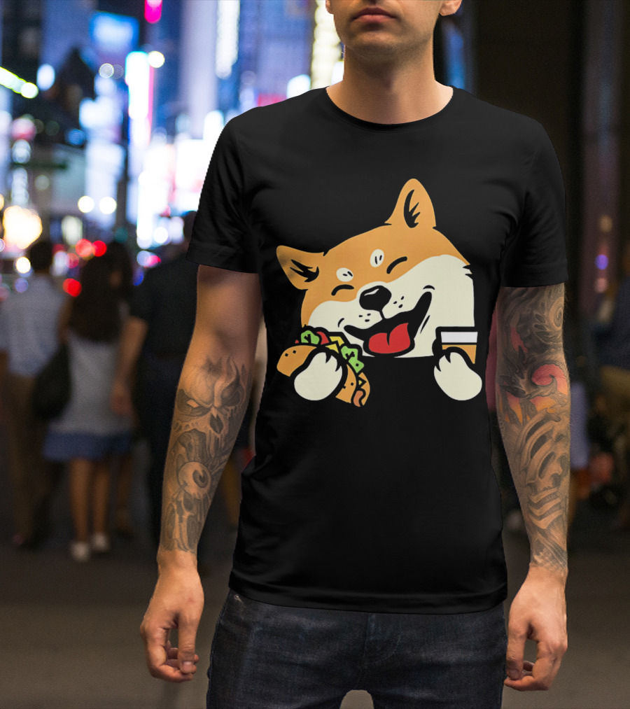 Cute Shiba Inu Taco Pocket Cinco De Mayo T-Shirt