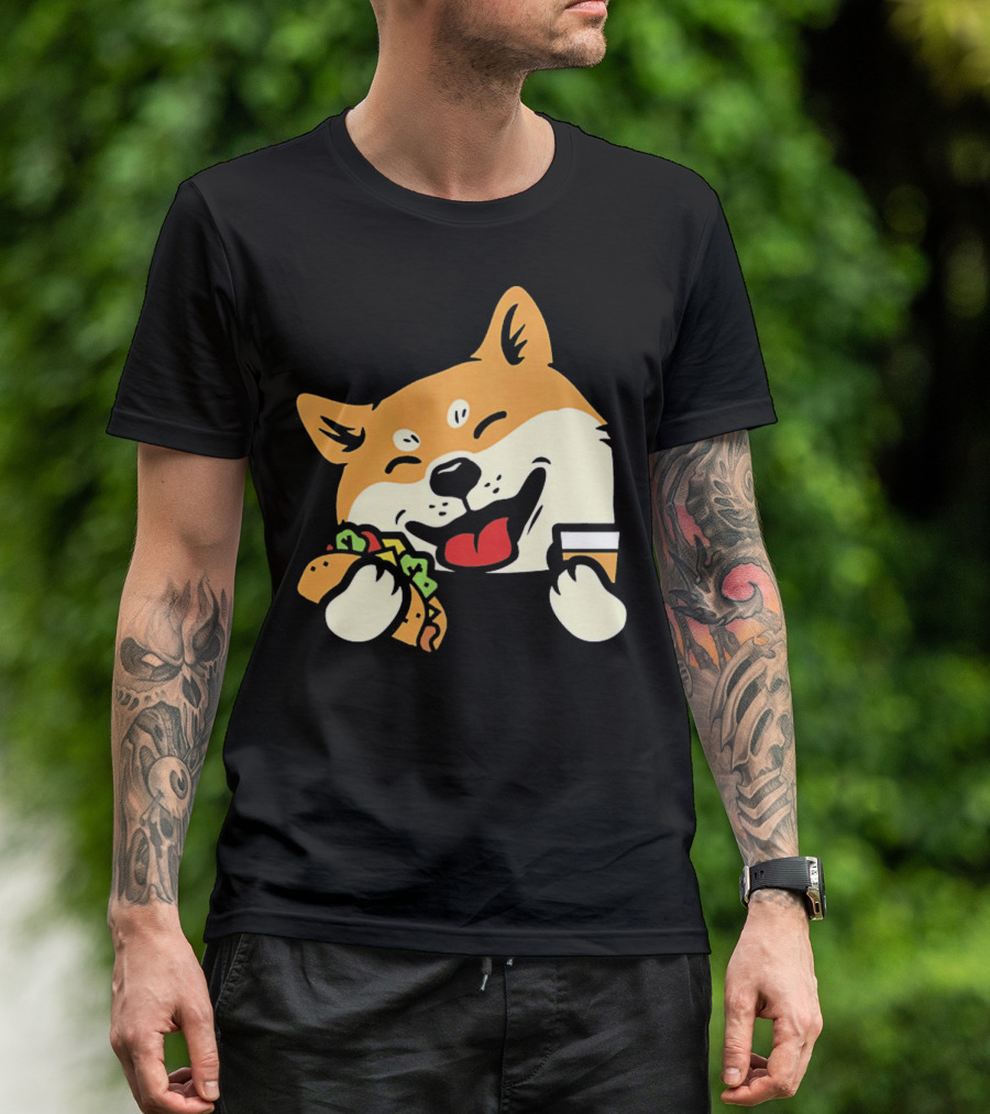 Cute Shiba Inu Taco Pocket Cinco De Mayo T-Shirt