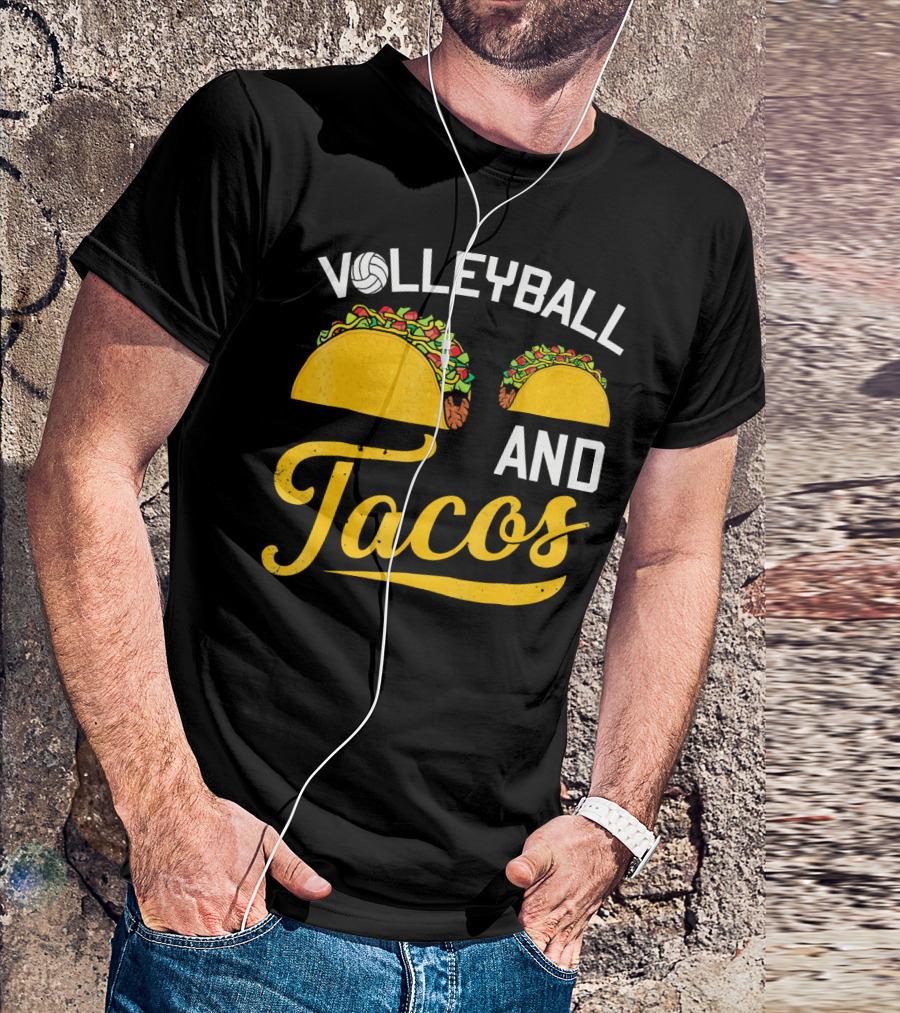 Volleyball Enthusiast's Love For Tacos T-Shirt