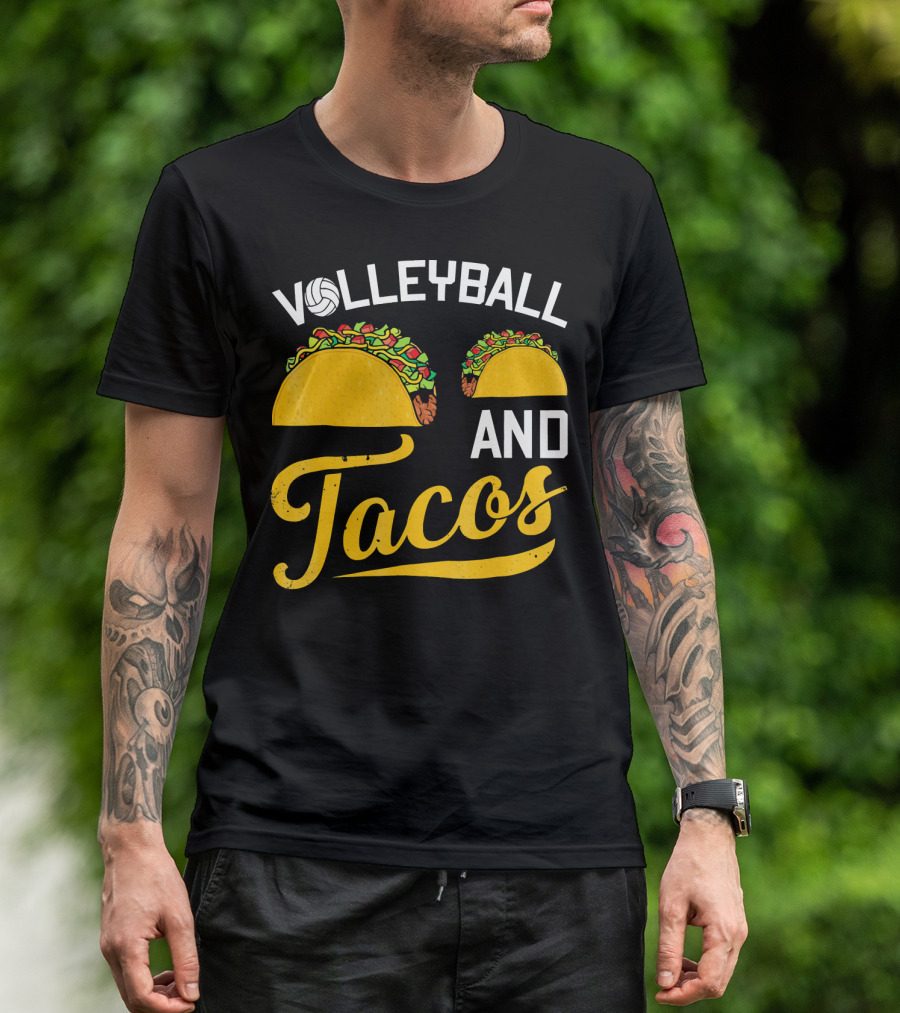 Volleyball Enthusiast's Love For Tacos T-Shirt