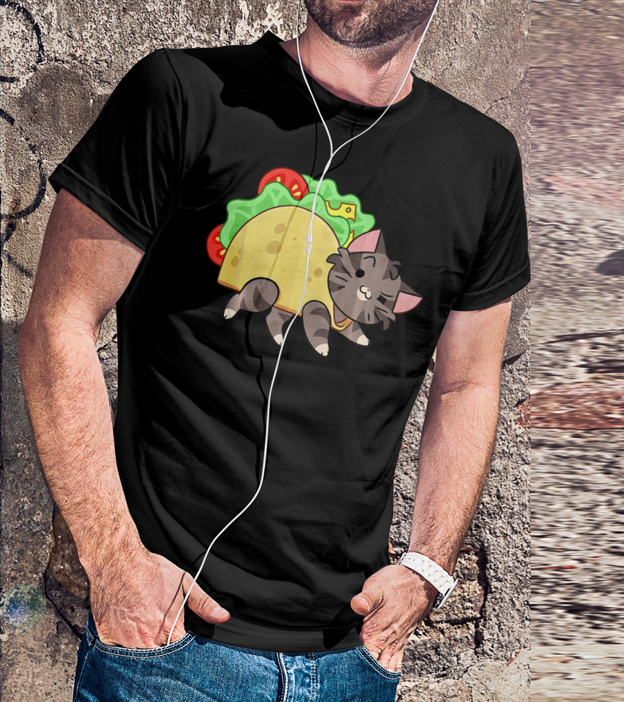 Hard Shell Tacos Cat With Lettuce And Tomato T-Shirt